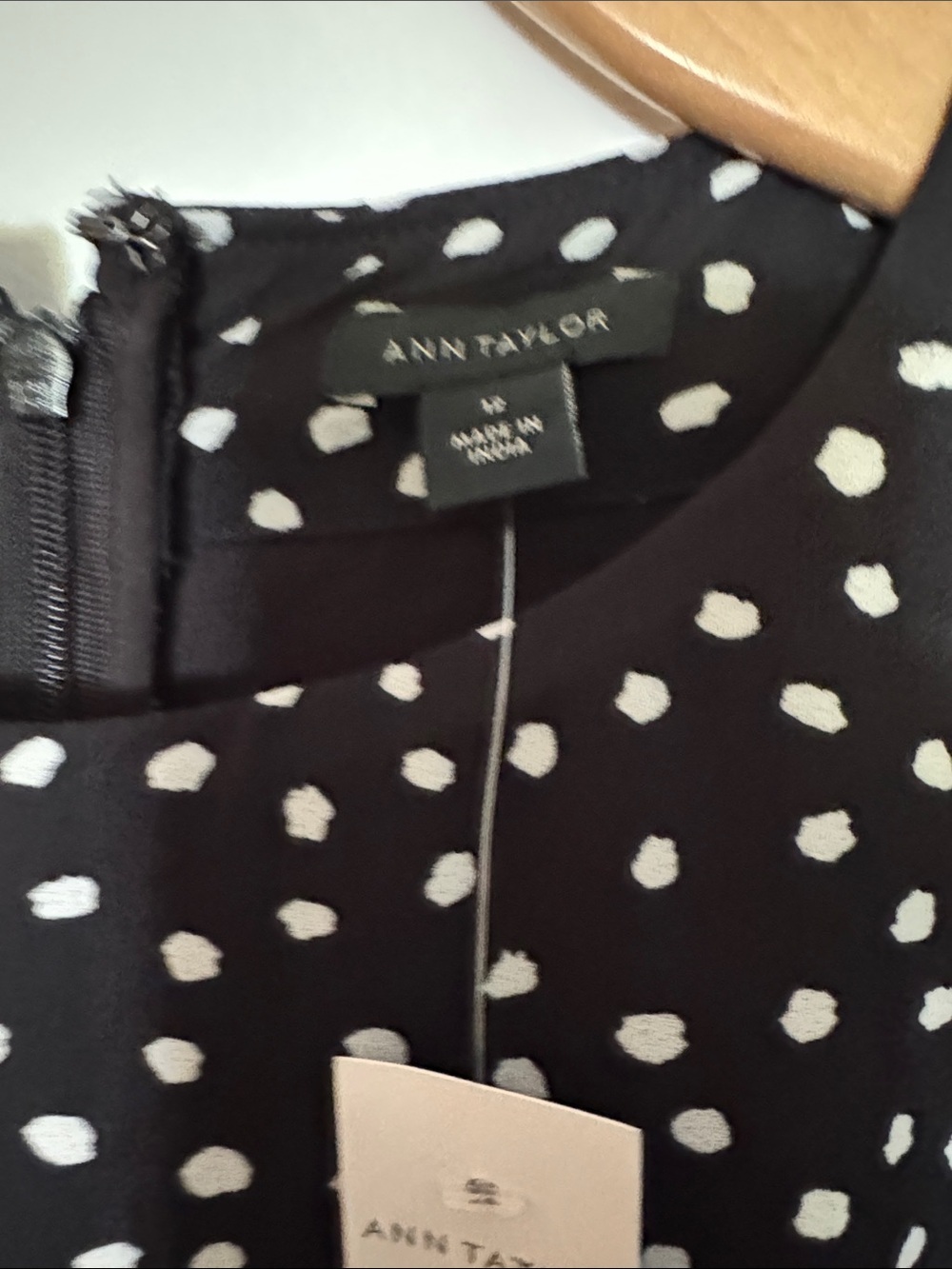 Ann Taylor Black and White Polka Dot Sleeveless Dress - Picture 6 of 6